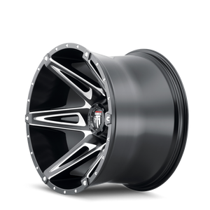 American Truxx KUTZ Gloss black milled 18x9 -12 8x165.1mm 125.2mm - WheelWiz