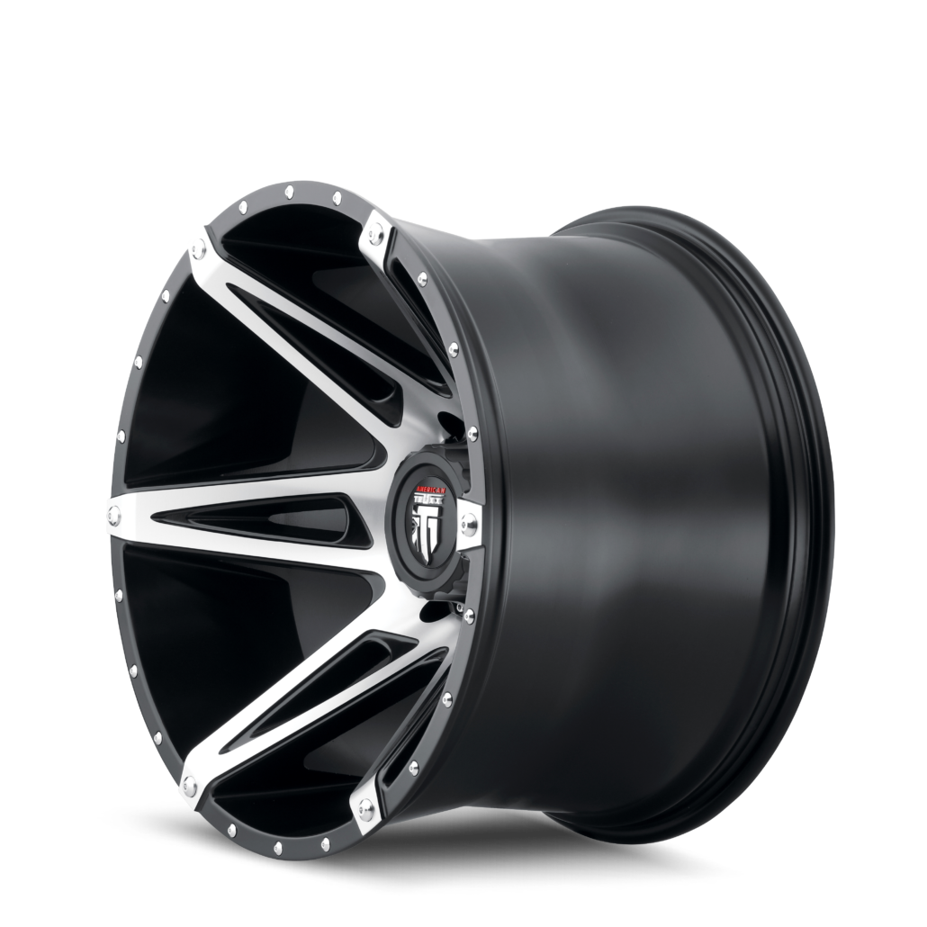 American Truxx KUTZ Gloss black machined 18x9 -12 8x180mm 124.2mm - WheelWiz