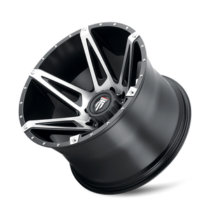 American Truxx KUTZ Gloss black machined 20x9 -12 8x180mm 124.2mm - WheelWiz