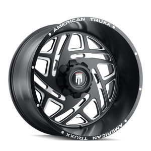 American Truxx COSMOS Satin black milled 22x12 -44 6x135|6x139.7mm 106.1mm - Wheelwiz