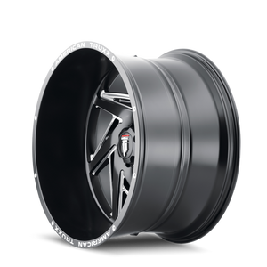 American Truxx SPIRAL Satin black milled 22x12 -44 5x127mm 78.1mm - WheelWiz