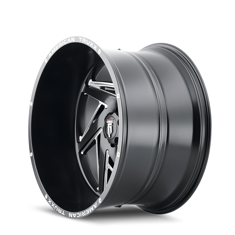 American Truxx SPIRAL Satin black milled 24x14 -76 6x139.7mm 106.1mm