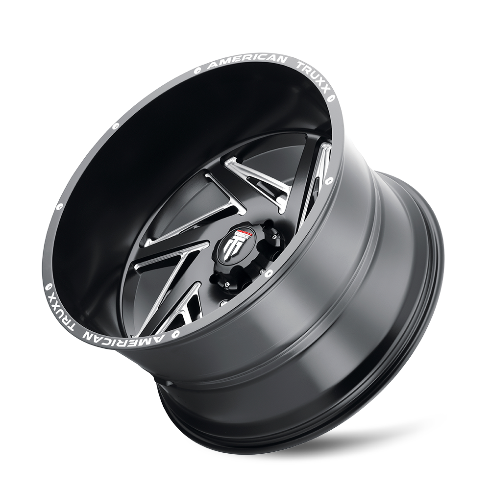 American Truxx SPIRAL Satin black milled 24x14 -76 8x170mm 125.2mm - Wheelwiz