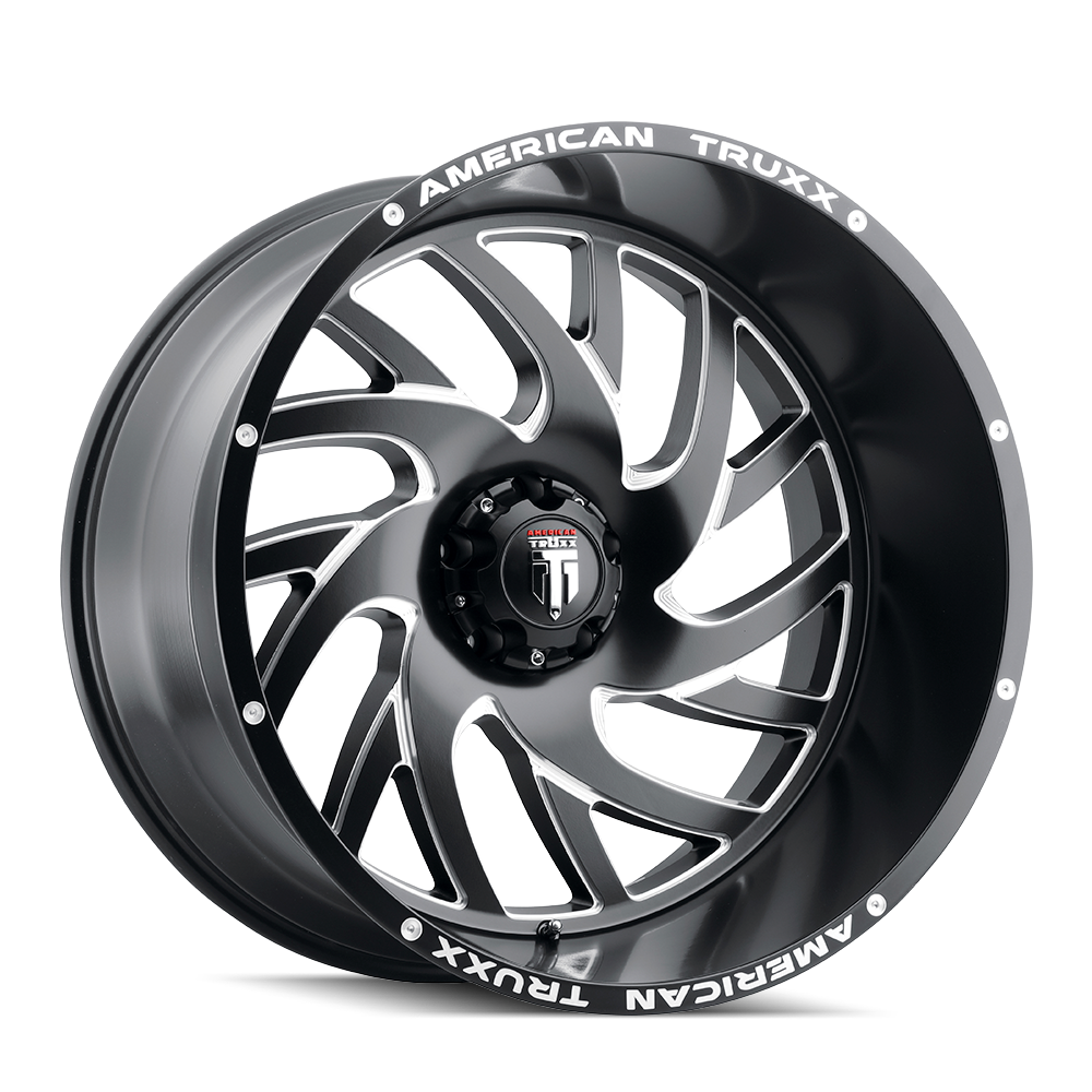 American Truxx XCLUSIVE Satin black milled 24x14 -76 5x139.7mm 87.1mm - WheelWiz