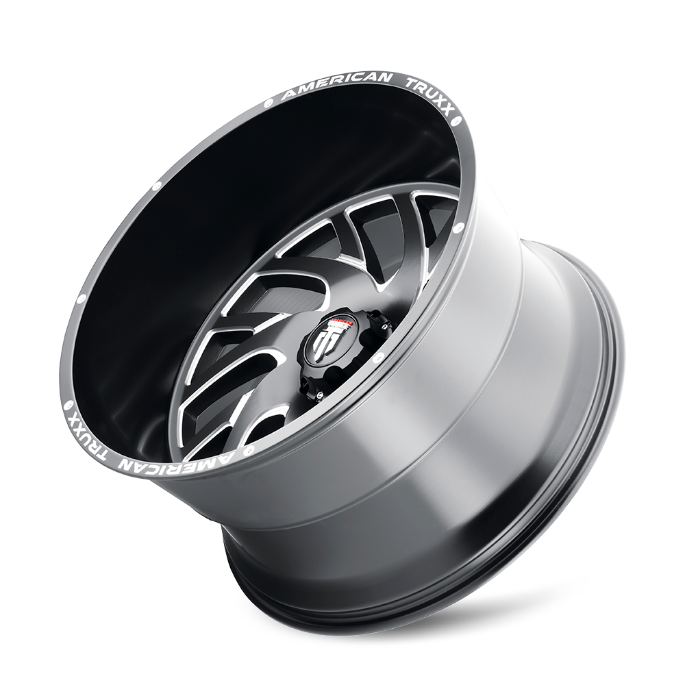 American Truxx XCLUSIVE Satin black milled 24x14 -76 6x139.7mm 106.1mm - WheelWiz