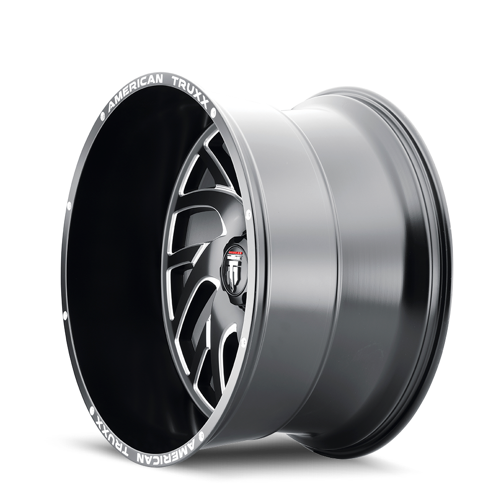 American Truxx XCLUSIVE Satin black milled 26x14 -76 8x180mm 124.2mm - Wheelwiz