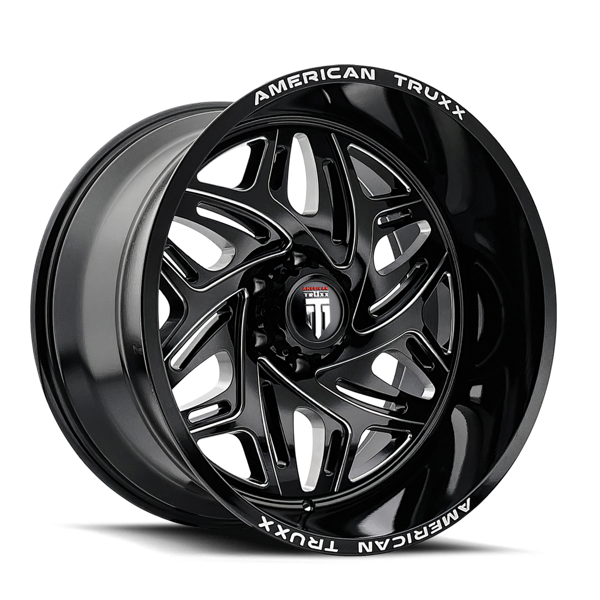 American Truxx EUPHORIA Gloss black milled 20x10 -19 6x139.7mm 106mm - Wheelwiz