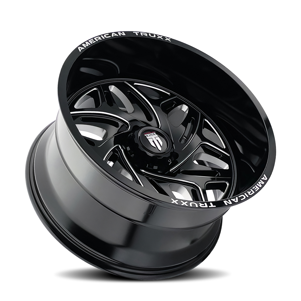 American Truxx EUPHORIA Gloss black milled 22x12 -44 6x135mm 87.1mm - Wheelwiz