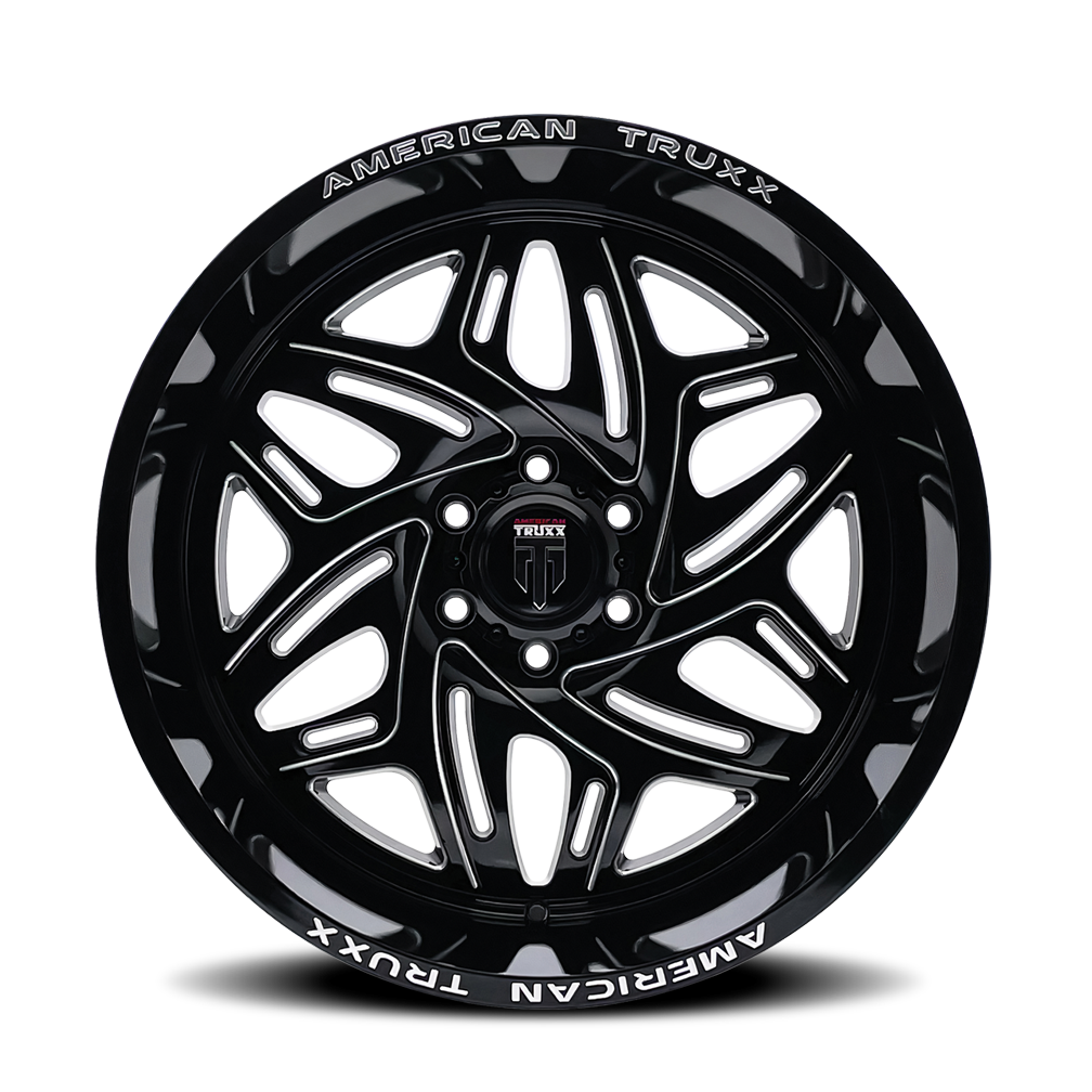 American Truxx EUPHORIA Gloss black milled 20x10 -19 6x139.7mm 106mm - Wheelwiz