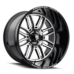 American Truxx RESTLESS Gloss black machined 22x12 -44 6x139.7mm 106mm