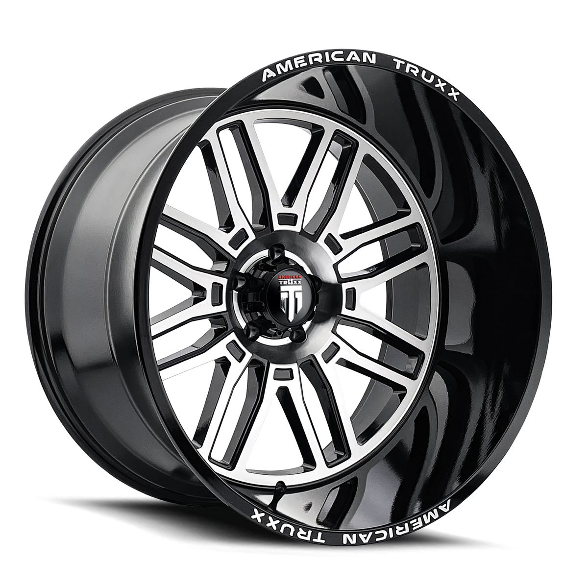 American Truxx RESTLESS Gloss black machined 24x14 -76 6x139.7mm 106mm - Wheelwiz