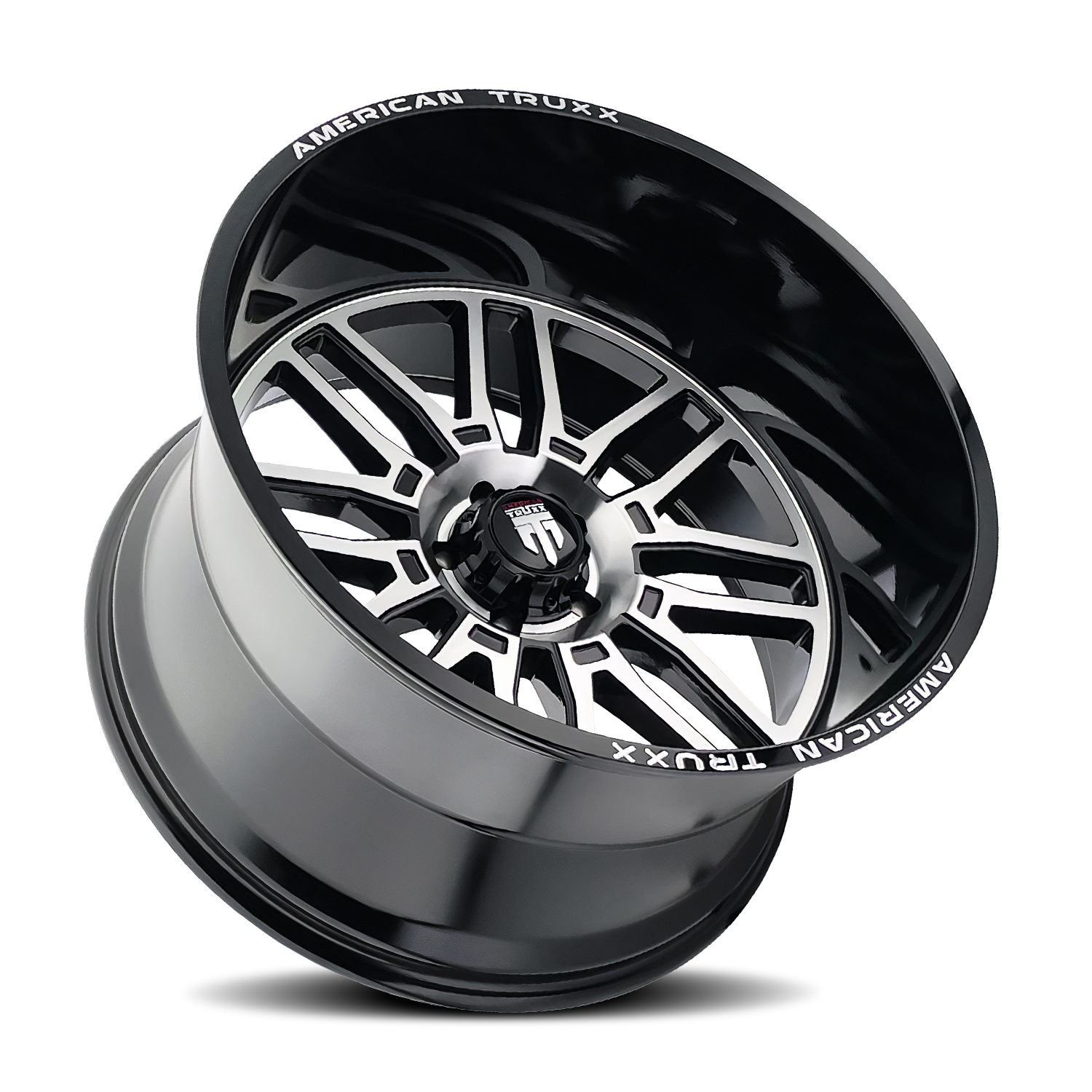 American Truxx RESTLESS Gloss black milled 22x12 -44 6x135mm 87.1mm - Wheelwiz