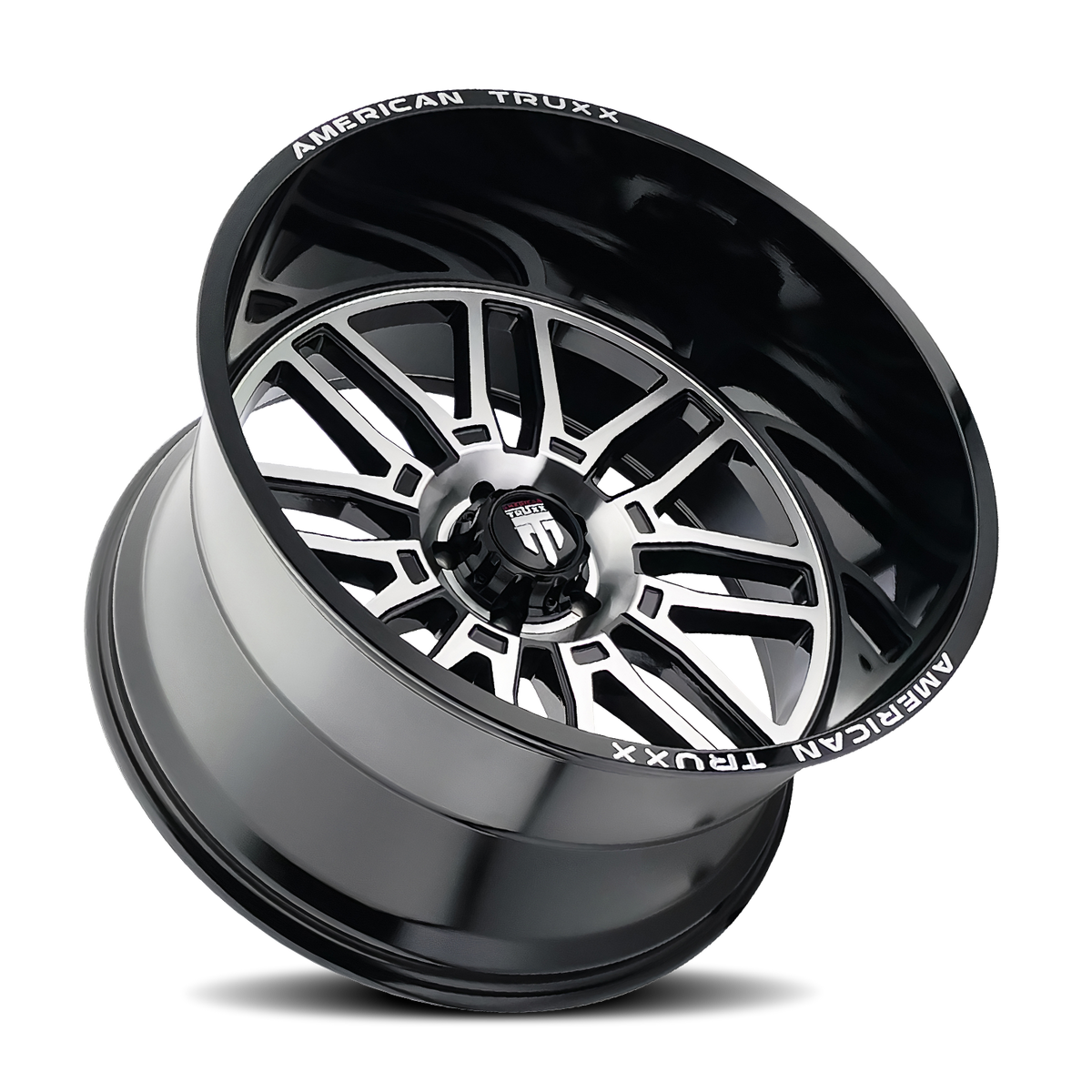 American Truxx RESTLESS Gloss black machined 20x10 -25 8x180mm 124.1mm - Wheelwiz