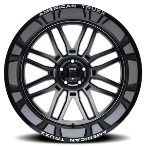 American Truxx RESTLESS Gloss black milled 22x12 -44 8x165.1mm 125.2mm - Wheelwiz
