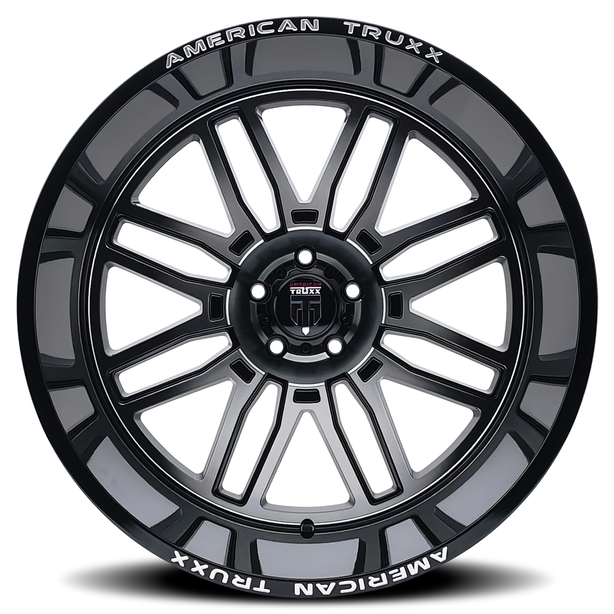 American Truxx RESTLESS Gloss black machined 24x14 -76 6x139.7mm 106mm - Wheelwiz
