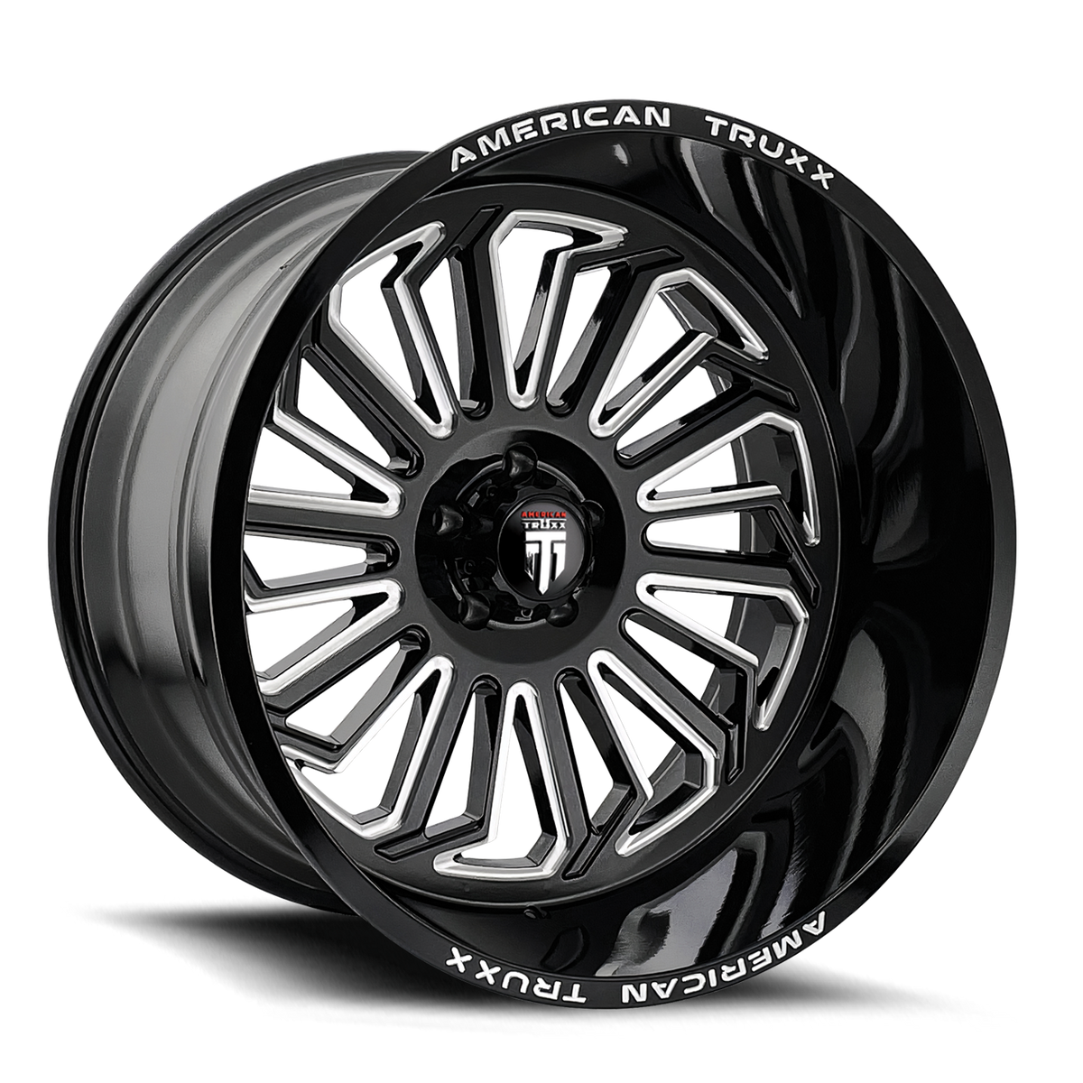 American Truxx BUTCHER Gloss black milled 24x14 -76 8x165.1mm 125.2mm - Wheelwiz