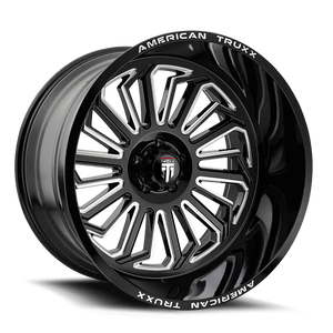 American Truxx BUTCHER Gloss black milled 20x9 -12 6x139.7mm 106mm - Wheelwiz