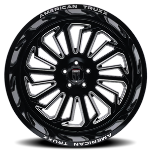 American Truxx BUTCHER Gloss black milled 24x14 -76 6x139.7mm 106mm - Wheelwiz