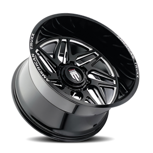 American Truxx GOLIATH Gloss black milled 20x10 -24 8x180mm 124.1mm - Wheelwiz