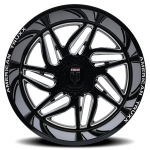 American Truxx GOLIATH Gloss black milled 24x14 -76 8x170mm 125.2mm