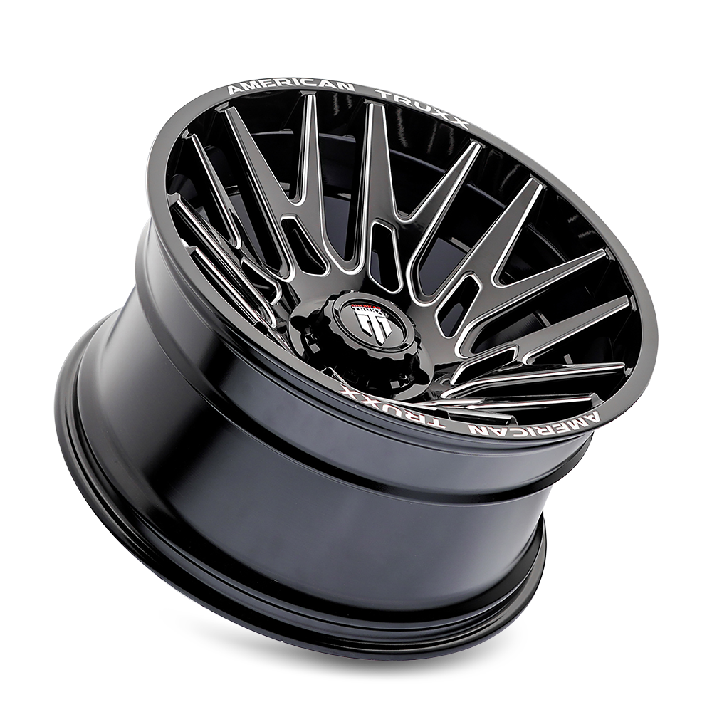 American Truxx EVOLUTION Gloss black milled 22x12 -44 6x135mm 87.1mm - Wheelwiz
