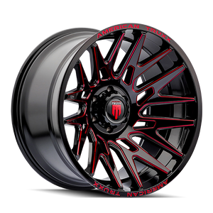 American Truxx EVOLUTION Gloss black prizm red 22x12 -44 6x139.7mm 106mm