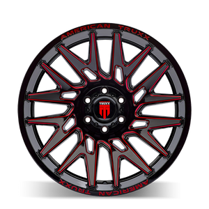 American Truxx EVOLUTION Gloss black prizm red 22x12 -44 6x135mm 87.1mm - Wheelwiz