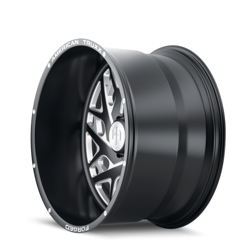 American Truxx ARIES Matte black milled 24x14 -76 8x180mm 124.2mm - WheelWiz