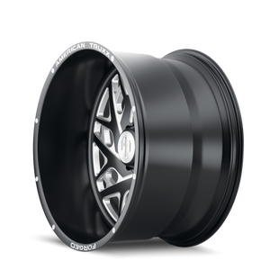 American Truxx ARIES Matte black milled 24x14 -76 8x180mm 124.2mm - WheelWiz