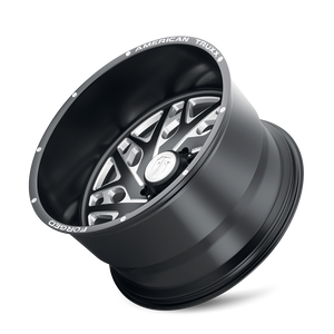 American Truxx ARIES Matte black milled 24x14 -76 8x180mm 124.2mm - WheelWiz