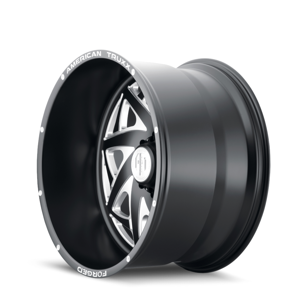 American Truxx KRONOS Matte black milled 22x12 -44 6x139.7mm 106.1mm - WheelWiz