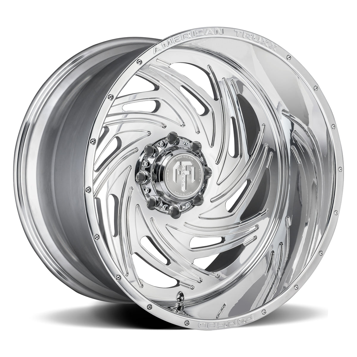 American Truxx TWISTED Polished 22x12 -44 8x165.1mm 125.2mm - WheelWiz