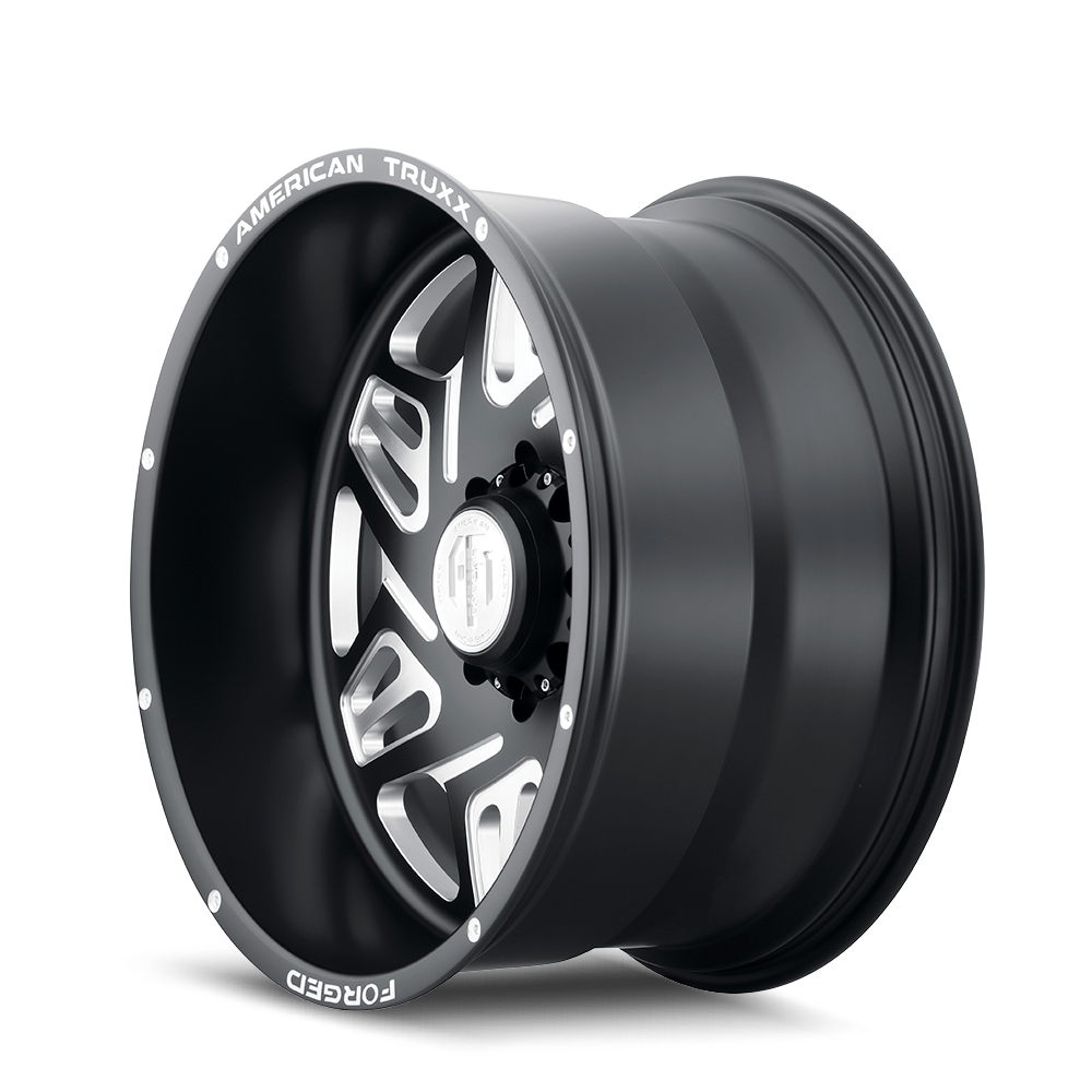 American Truxx ORION Matte black milled 24x14 -76 8x180mm 124.2mm - Wheelwiz