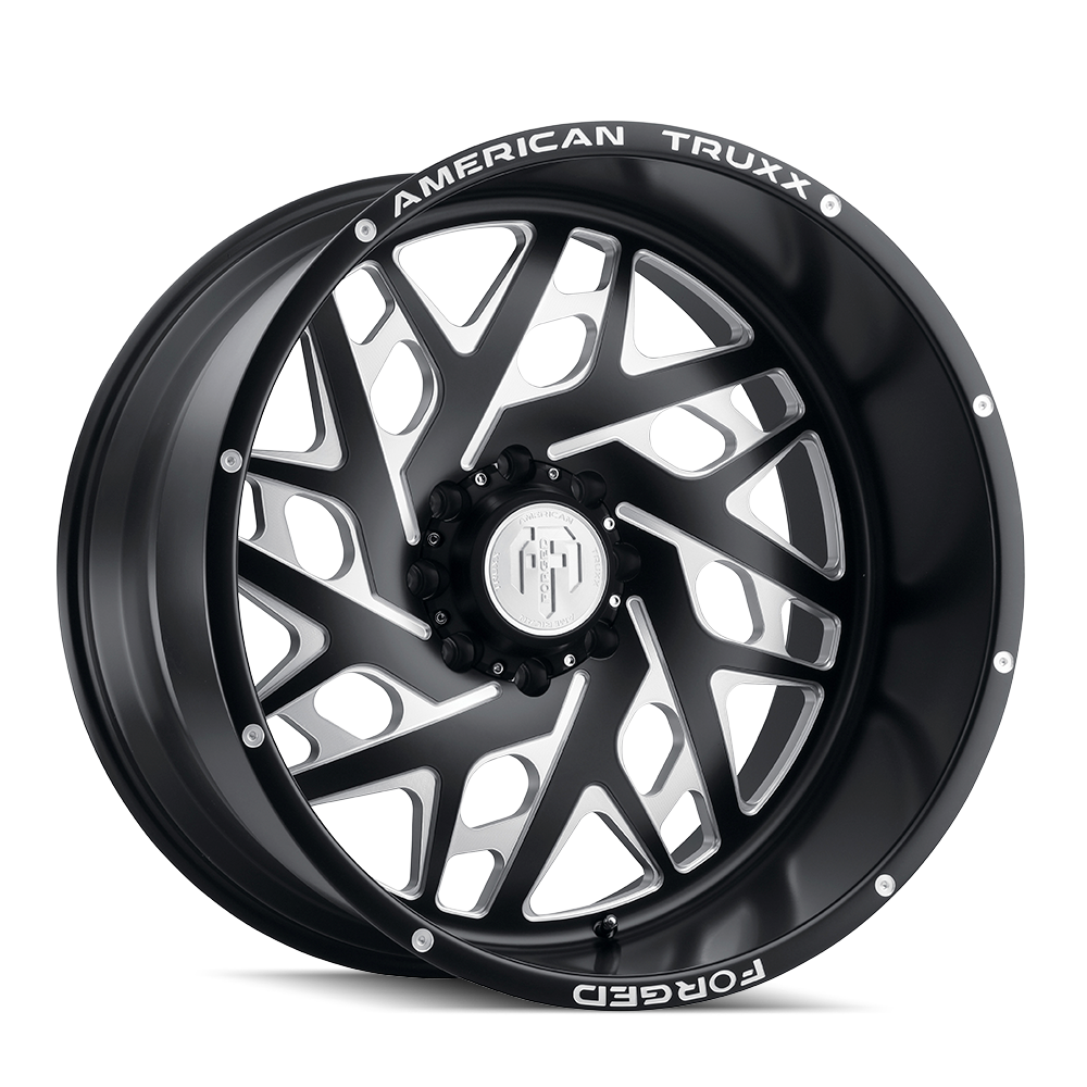 American Truxx ARIES Matte black milled 24x14 -76 8x170mm 125.2mm - Wheelwiz