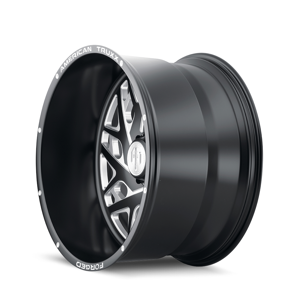 American Truxx ARIES Matte black milled 22x12 -44 8x180mm 124.2mm - Wheelwiz