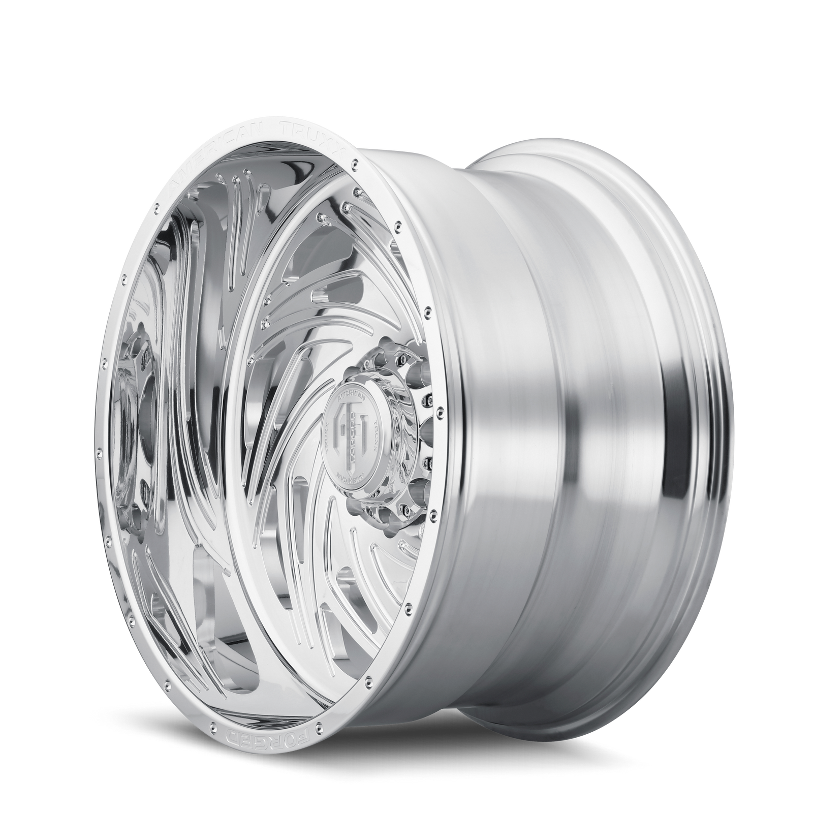 American Truxx TWISTED Polished 22x12 -44 8x180mm 124.2mm - Wheelwiz
