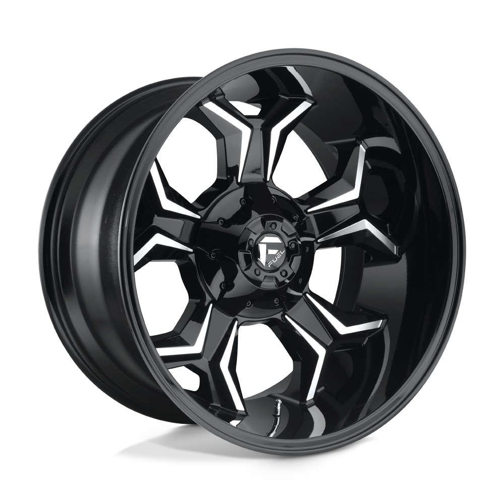 Fuel Offroad D606 AVENGER Gloss Black Milled 22x12 -44 8x180mm 124.2mm - WheelWiz