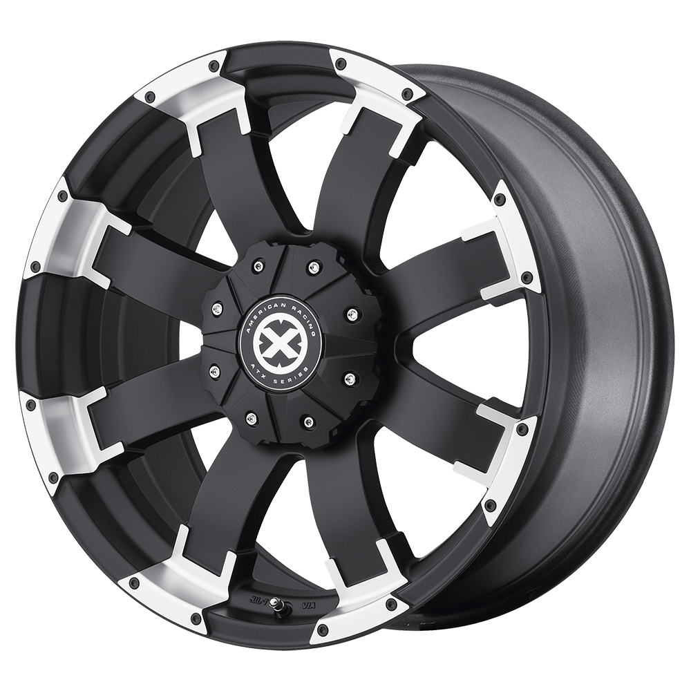 ATX Series AX191 SHACKLE Satin Black With Machined Face 17x9 +20 6x114.3mm 72.6mm - WheelWiz