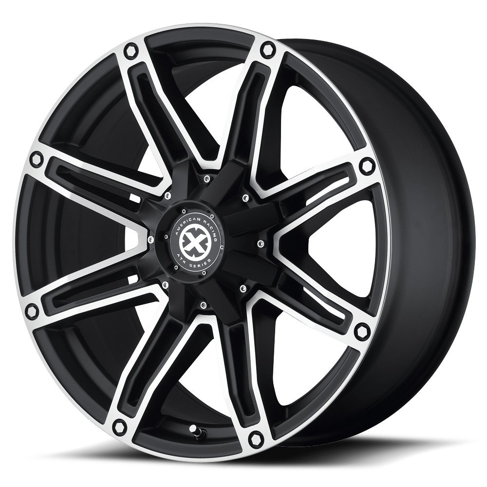 8x170mm Rims ATX Series AX193 AXE Satin Black With Machined Face 17x8.5 +18 8x170mm ...