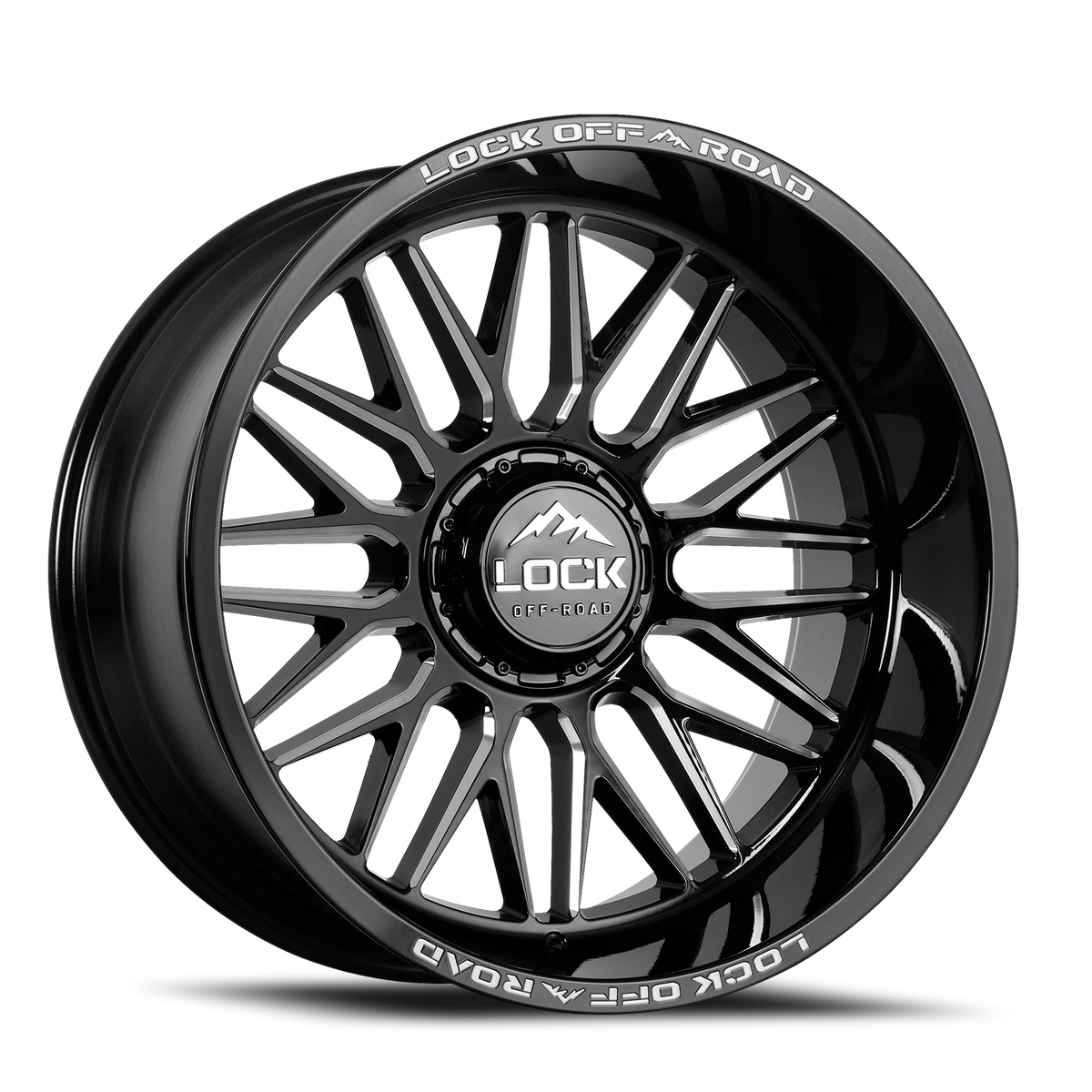 Lock Offroad Apex Gloss Black W/ Milling 20x10 -18 5x127|5x139.7mm 87.1mm