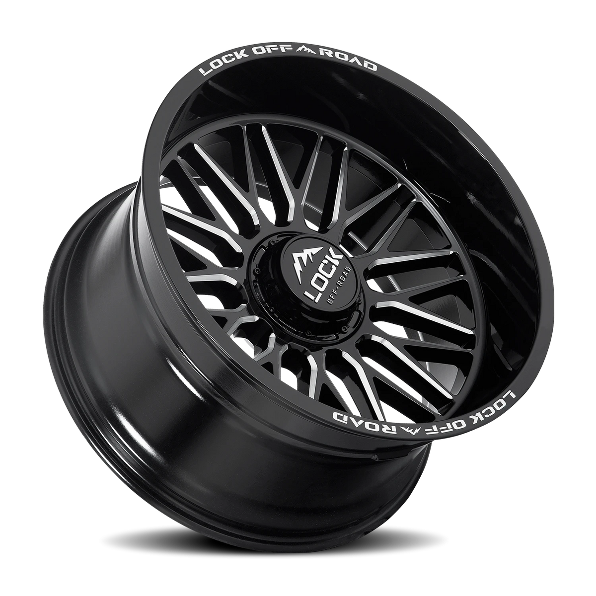 Lock Offroad Apex Gloss Black W/ Milling 20x10 -18 5x127|5x139.7mm 87.1mm