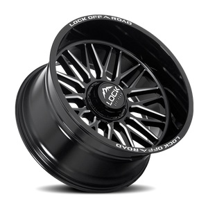 Lock Offroad Apex Gloss Black W/ Milling 20x10 -18 5x127|5x139.7mm 87.1mm