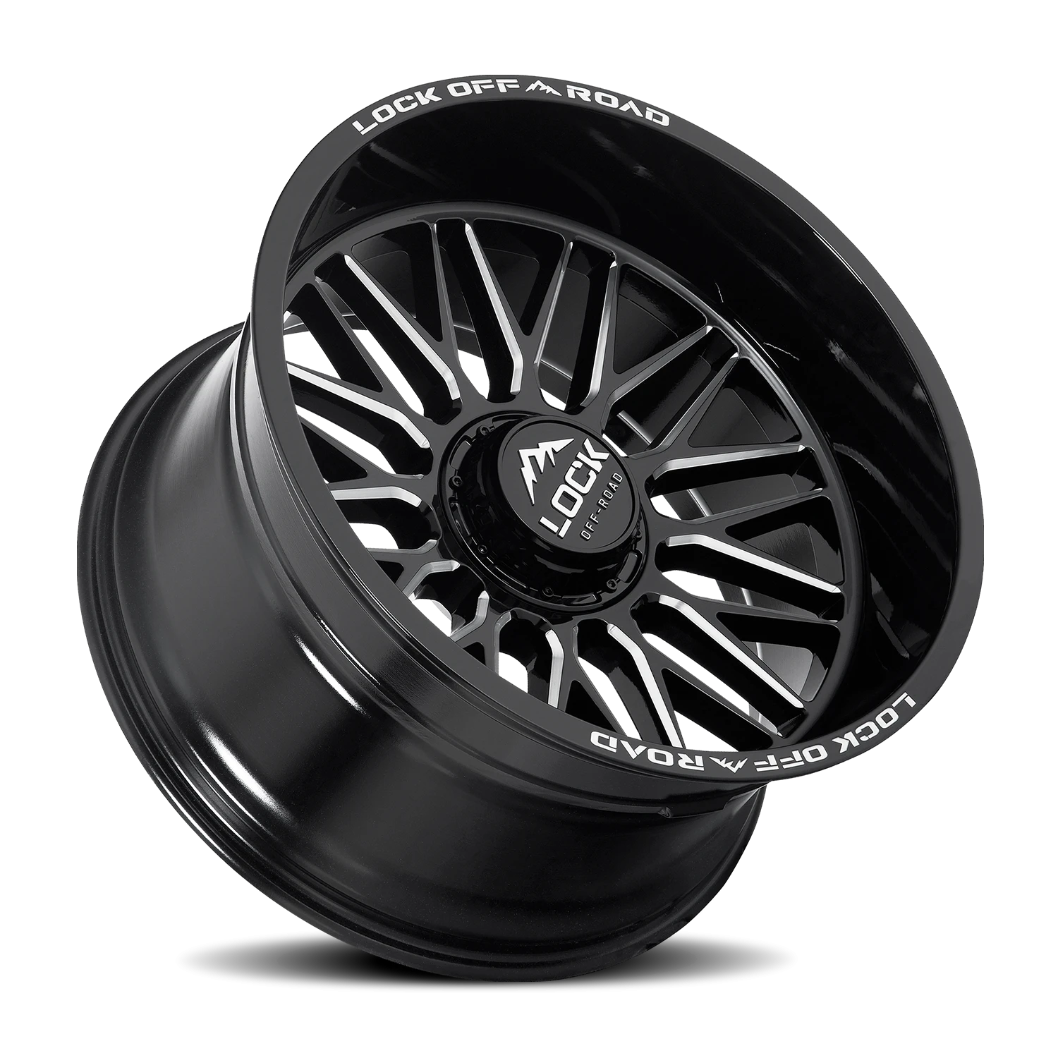 Lock Offroad Apex Gloss Black W/ Milling 22x12 -44 5x127|5x139.7mm 87.1mm - Wheelwiz