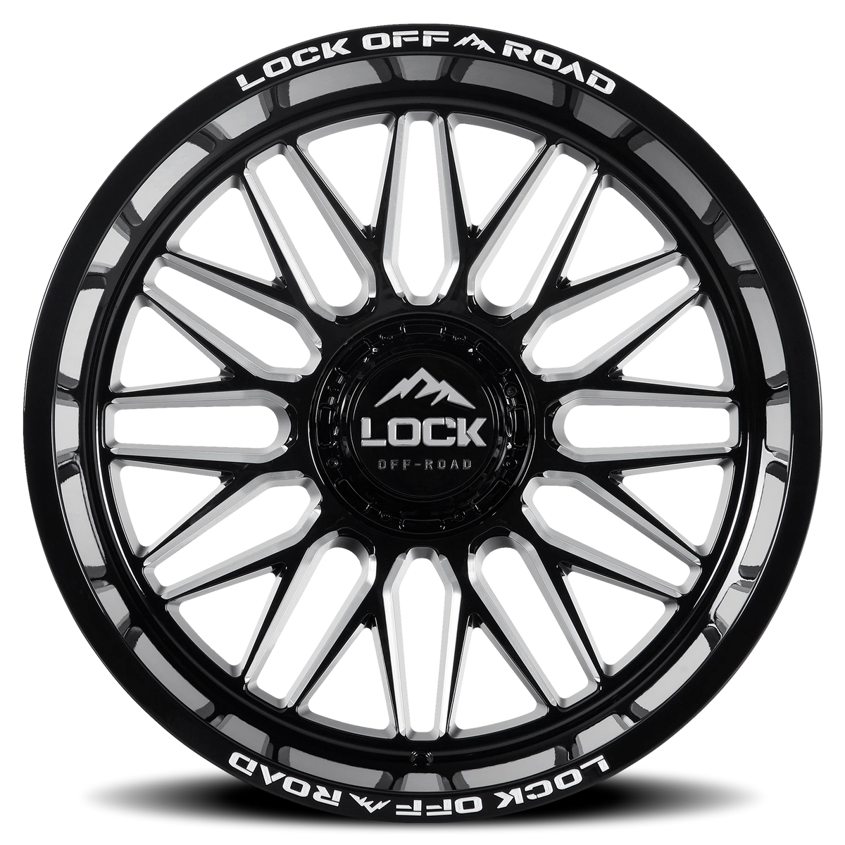 Lock Offroad Apex Gloss Black W/ Milling 20x9 +1 5x127|5x139.7mm 87.1mm
