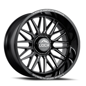 Lock Offroad Apex Gloss Black W/ Milling 22x12 -44 6x135|6x139.7mm 106.2mm