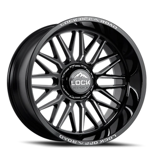 Lock Offroad Apex Gloss Black W/ Milling 20x10 -18 6x135|6x139.7mm 106.2mm