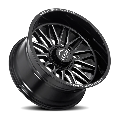 Lock Offroad Apex Gloss Black W/ Milling 22x12 -44 8x165.1mm 125.2mm - Wheelwiz