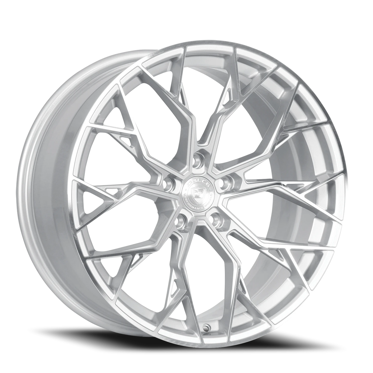 Dolce Performance Aria Gloss Silver W/ Machined Face 20x8.5 +28 5x112mm 66.56mm