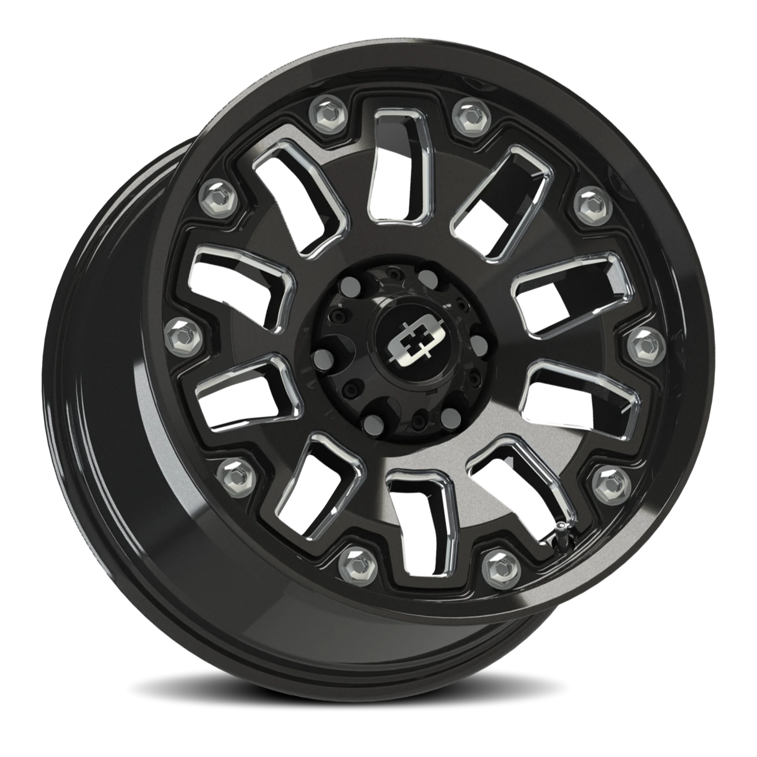 Vision Wheel 362 Gloss Black Milled Spoke 18x9 +12 6x139.7mm 106.2mm - Wheelwiz