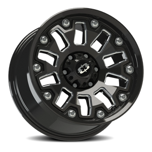 Vision Wheel 362 Gloss Black Milled Spoke 18x9 +12 6x139.7mm 106.2mm - Wheelwiz